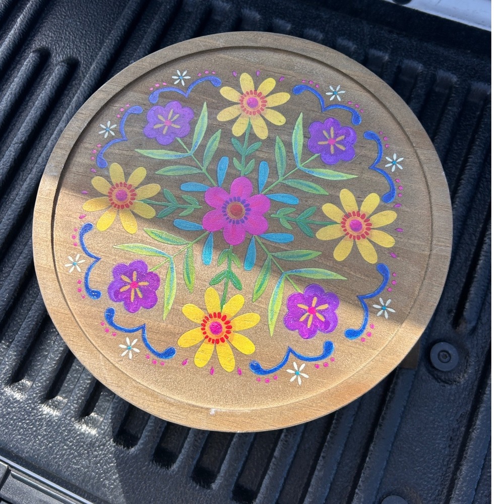 Natural Life Sofa Tray Bamboo Floral Mandala Folding Arm Table Boho